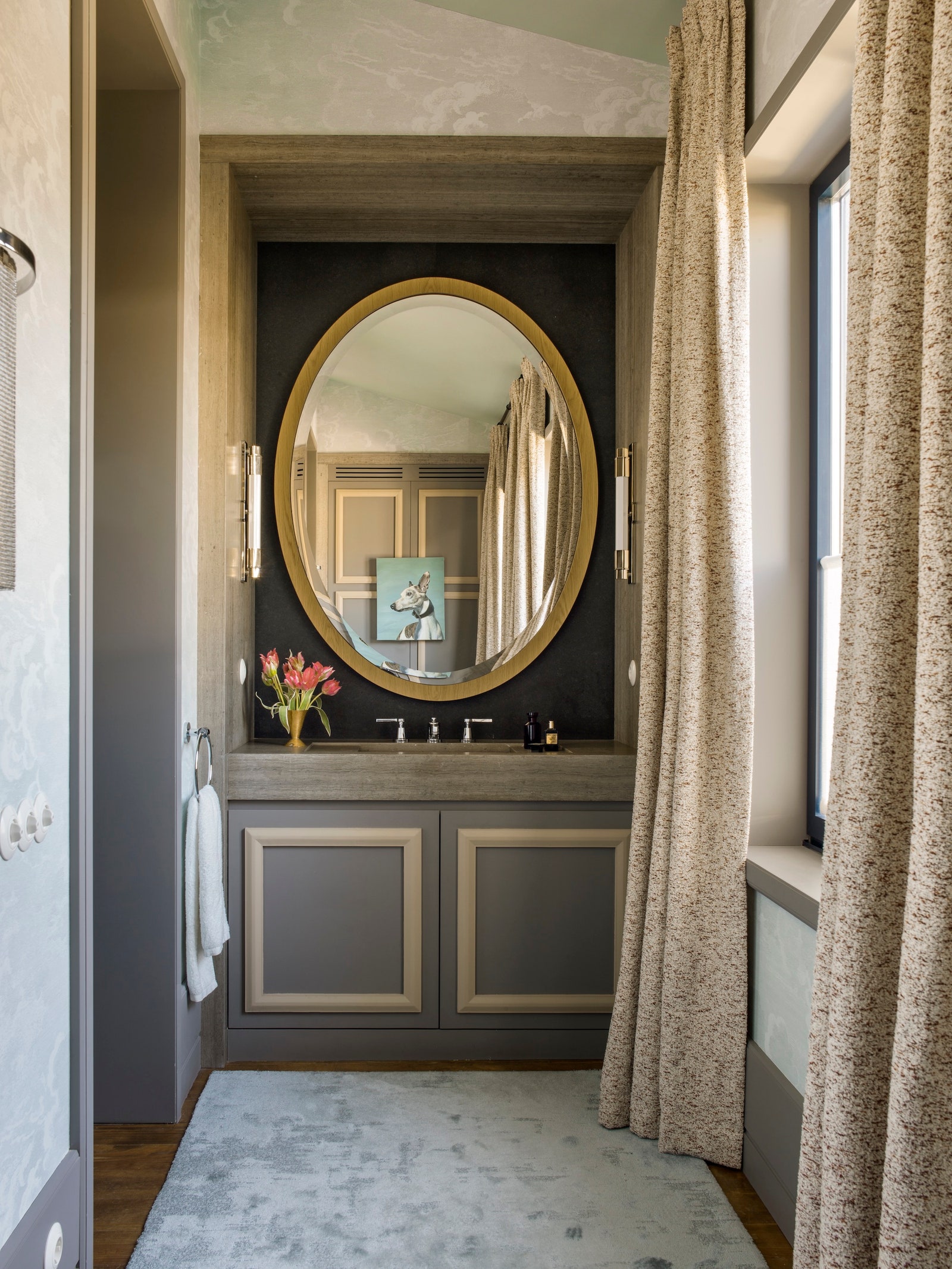 A luxe dressing room gives a hotel vibe.